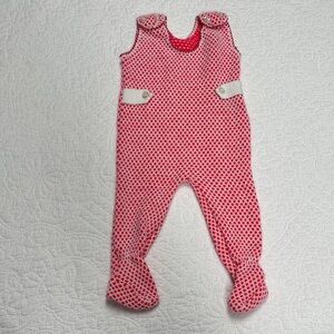 Vintage newborn red white knit Baby Jumpsuit